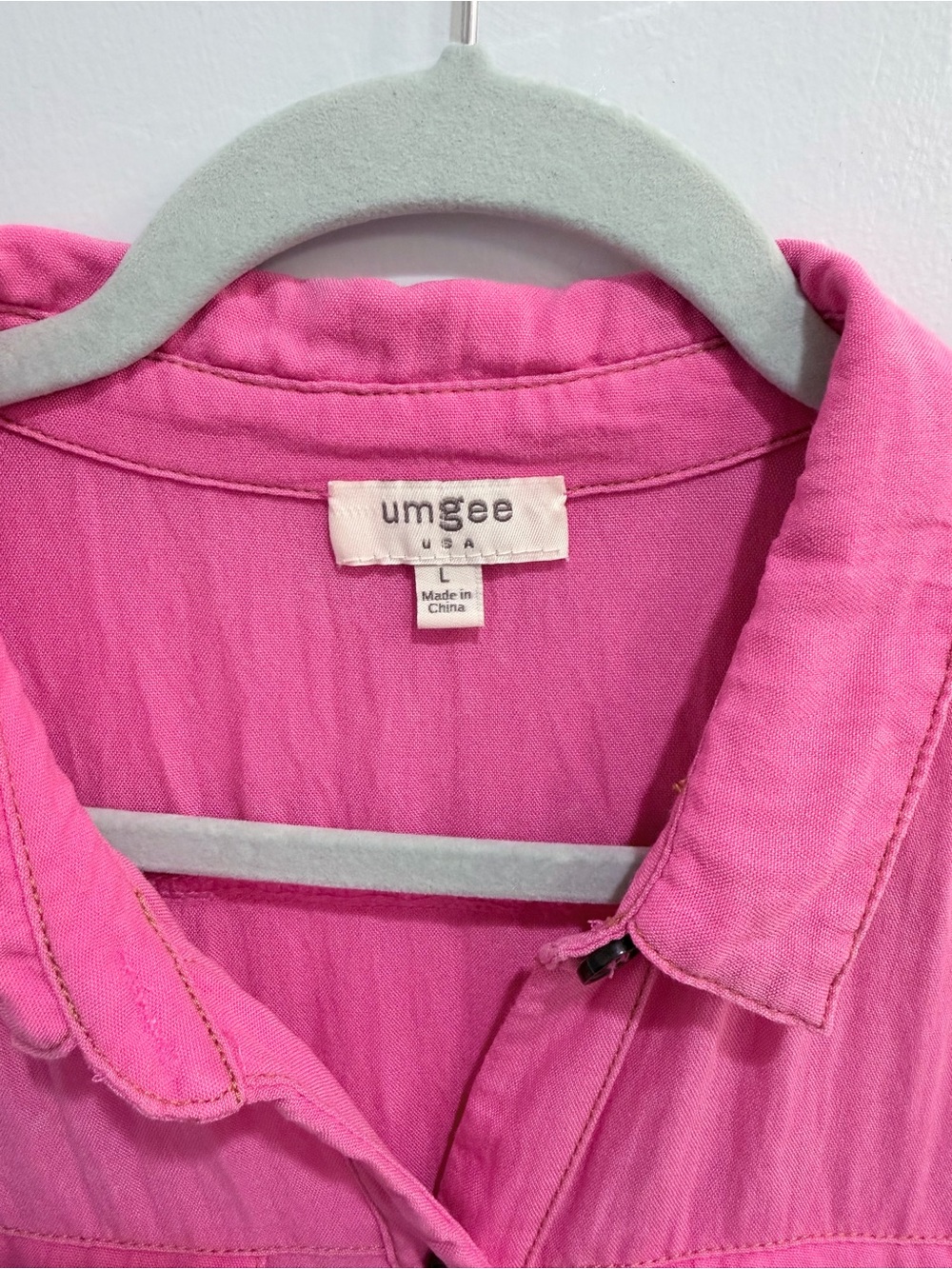 Umgee Hot Pink Tiered Frayed Hem Shirt Summer Shirt Mini Dress Oversized Large - Picture 7 of 12